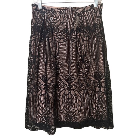 NEW FRANCESCAS Black Lace 2 Piece Crop Top & Skirt Set Small Victorian Pattern - Picture 11 of 16